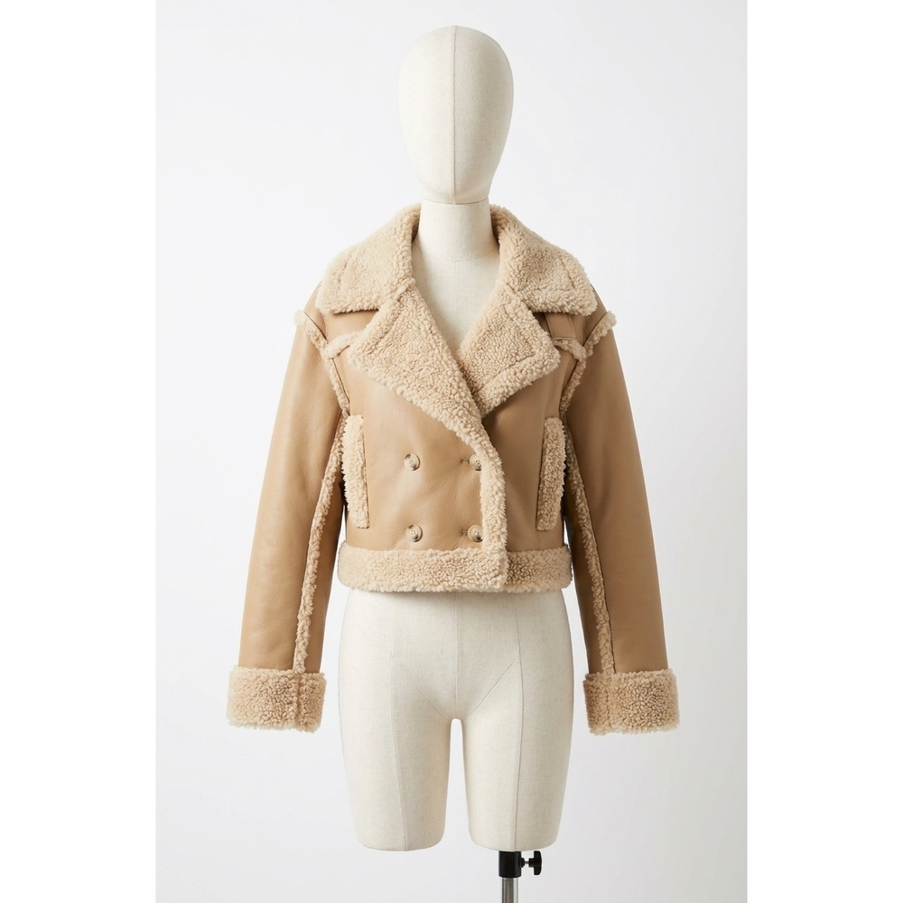NEW ASTR luciana faux leather jacket in tan